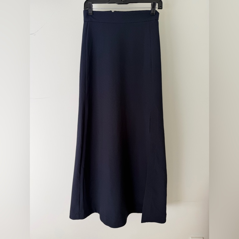 Topshop Navy Midi Skirt